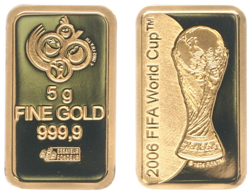 Gold medals - mail bid sale - Miscellaneous - Gold bar of 5 gram, FIFA World Cup...