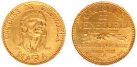 Gold medals - mail bid sale - Miscellaneous - Caciques de Venezuela, Mara, Inter-Change Bank Suiza 1957 - 6.00 g. .900 - XF