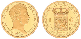 Gold medals - mail bid sale - Miscellaneous - Medal '1 Gulden 1820' - Gold 3,5 gram .585 - Proof