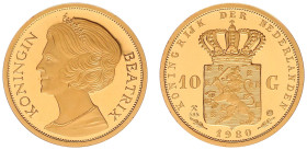Gold medals - mail bid sale - Miscellaneous - Medal '10 Gulden 1980' - Gold 3,5 gram .585 - Proof