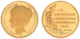 Gold medals - mail bid sale - Miscellaneous - Medal 'Queen Wlhelnina' - Gold 3,5 gram .585 - Proof