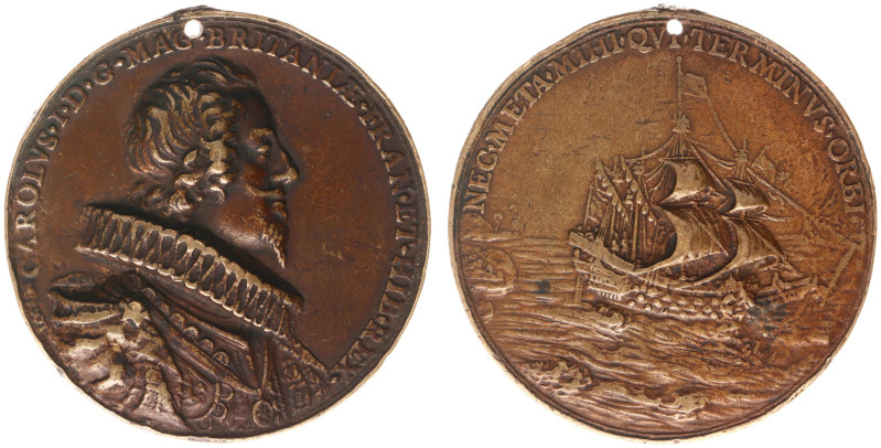 Historiepenningen - 1630 - Medal 'Charles I Dominion of the Sea' by N. Briot (vL...