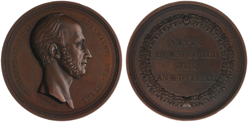 Historiepenningen - 1840 - Medal 'Aantreden Koning Willem II' by A. Veyrat (Dirk...