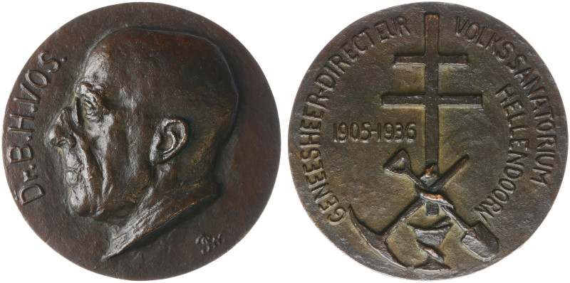 Historiepenningen - 1936 - Medal 'Aftreden B.H. Vos als Geneesheer-Directeur van...