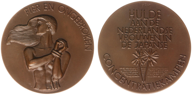 VPK-penningen - 1947 II - Medal 'Japanse vrouwenkampen' by T. Leeser (KB.1754, T...