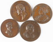 Medals in boxes - Miscellaneous - England - lot of four portrait medals: Charles James Fox 1800 (Eimer 915), Imprisonment of Francis Burdett 1810 (Eim...