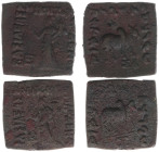 The East - The Indo-Greek Kingdom - Philoxenos (ca. 110-80 BC) - Philoxenos, c. 100-95 BC, square AE, denomination B (7.02, 7.32 g.), Tyche standing l...