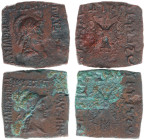 The East - The Indo-Greek Kingdom - Polyxenos (ca. 100 BC) - Polyxenos c. 100 BC, Square AE, denomination B (9.65, 10.52 g.), Bust of Athena in Boioti...