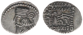 The East - The Parthian Kingdom - Pakores (AD 78-120) - AR Drachm (Ekbatana, 3.84g) - Diademed bust left wearing long, pointed, beard / Archer (Arsake...