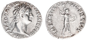 AR Denarius (Rome AD 93-94, 3.19g) - IMP CAES DOMIT AVG GERM P M TR P XIII Laureate head right / IMP XXII COS XVI CENS P P P Minerva advancing right, ...