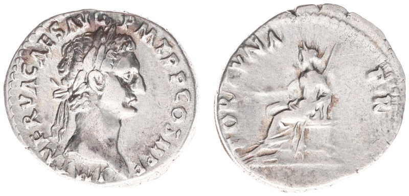 AR Denarius (Rome AD 96, 3.10g) - IMP NERVA CAESAR AVG P M TR P COS II P P Laure...