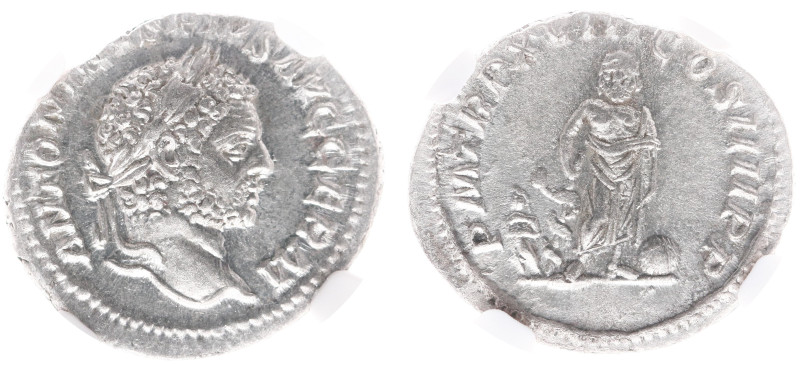 Roman Imperial Coinage - Caracalla (196-217) - AR Denarius (Rome AD 215, 3.11g) ...