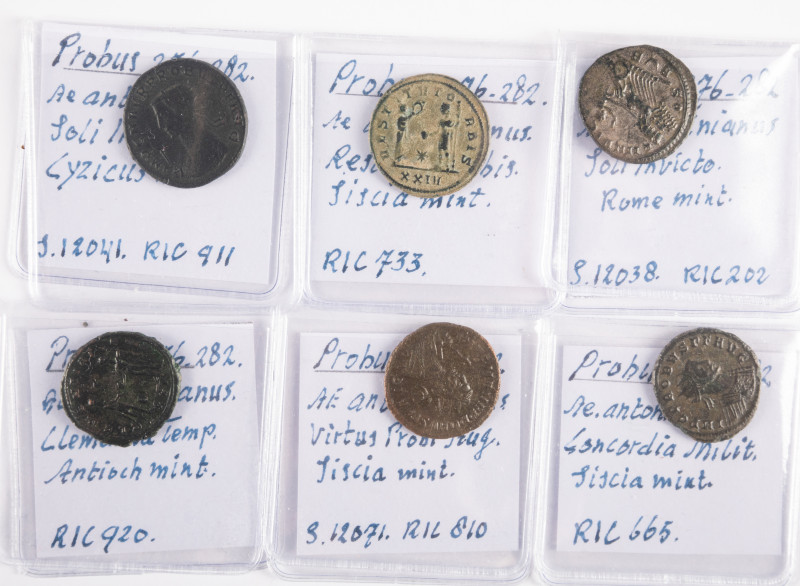 Ancient coins in lots - - Roman coinage - A small lot Antoniniani of Probus: Cle...