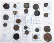 Ancient coins in lots - - Byzantine coinage - A nice collection of Byzantine bronzes, mainly ½ Folles and Folles: Constans II (4), Justinianus (6, als...