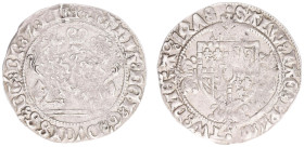 Hertogdom Brabant / Antwerpen - Maria van Bourgondië (1477-1482) - Dubbel Vuurijzer 1478 (vGH 39-1b / Lev. II-32 / Vanhoudt 55) - Obv. 2 Facing lions ...