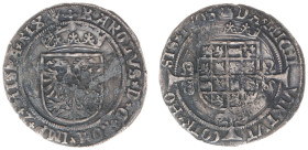 Hertogdom Brabant / Antwerpen - Karel V (1506-1555) - Zilveren Reaal ND (1521-1545) Antwerpen (vGH 190-1 / Vanhoudt 227.AN) – 2.71 gram – Obv. Crowned...