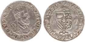 Hertogdom Brabant / Antwerpen - Karel V (1506-1555) - Zilveren Karolusgulden van 20 Stuivers ND (1553-1556) 2e type (vGH 188-1 / Vanhoudt 225 / Delm. ...
