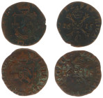Hertogdom Brabant / Antwerpen - Albert & Isabella (1598-1621) - Duit 1615 + 1616 (vGH 300-3 / Vanhoudt 593) - Total 2 pcs. in VF