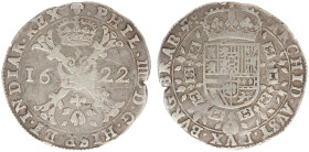Hertogdom Brabant / Brussel - Philips II (1555-1598) - Patagon 1622 (vGH 329-3 / Delm. 295 / Vanhoudt 645) - scratches - a.VF