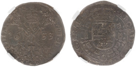 Hertogdom Brabant / Brussel - Philips IIII (1621-1665) - 1/2 Patagon 1633 (vGH 330-3 / Delm. 303 / Vanhoudt 646) - NGC AU 55