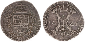 Franche-Comte / Bourgogne - Philips IIII (1621-1665) - 1/2 Patagon 1624 Dôle mm. Star (Delm. 307 / vGH 330-8 / Vanhoudt 646 R2) - F/VF - very rare