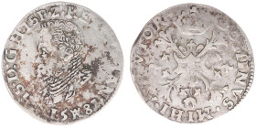 Graafschap Henegouwen - Philips II (1555-1598) - 1/10 Philipsdaalder 1581 Mons, bust to left (vGH 213-10 / Vanhoudt 307 R2) - mintage: 58.410 ex. - a....