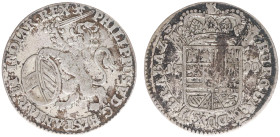 Graafschap Namen - Philips V (1700-1712) - Escalin 1710 variety with J i.s.o. 1 in date: J7J0 (vGH 368-3 / Vanhoudt 742 R2) - Obv. Rampant lion to lef...