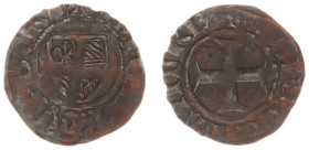 Graafschap Vlaanderen - Philips de Stoute (1384-1404) - Dubbele Mijt ND (1388) Brugge, Gent, Mechelen (DdP 8.21-23 / Vanhoudt G2638) – 0.69 gram – Obv...