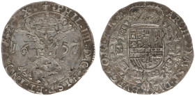 Graafschap Vlaanderen - Philips IIII (1621-1665) - Patagon 1657 Brugge (vGH 329-6 / Delm. 297 / Vanhoudt 645/R1) - VF/XF