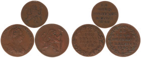 Oostenrijkse Nederlanden - Maria Theresia (1740-1780) - Dubbele Oord 1778 Brussel (Vanhoudt 832) + Verenigde Belgische Staten Oord 1790 + Dubbele Oord...