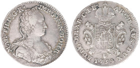 Oostenrijkse Nederlanden - Maria Theresia (1740-1780) - 1/2 Dukaton 1754 Antwerpen (Vanhoudt 815 / Delm. 379) - VF