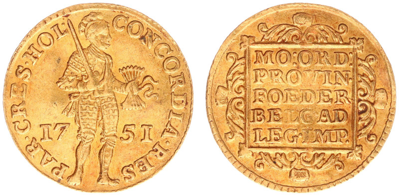 Holland Provincie (1581-1795) - Gouden Dukaat 1751 reeded edge (CNM 2.28.54 / HP...