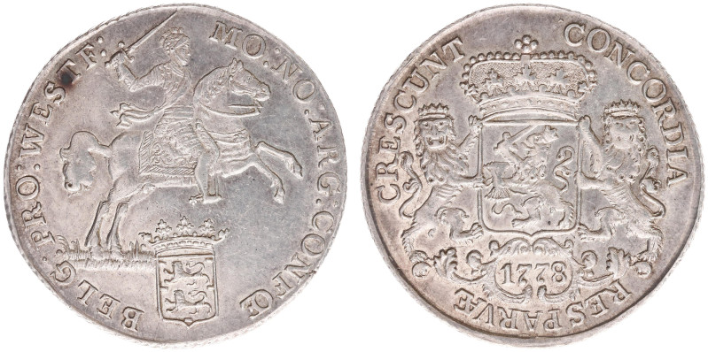 West-Friesland (het Gewest 1581-1795) - 1/2 Zilveren Rijder 1778 no mm. reeded e...