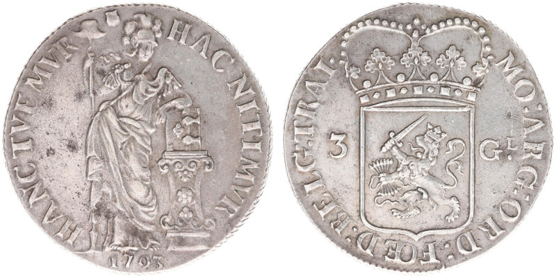 Utrecht Provincie (1581-1795) - 3 Gulden 1793 (Delm. 1150 / CNM 2.43.117 / HPM U...