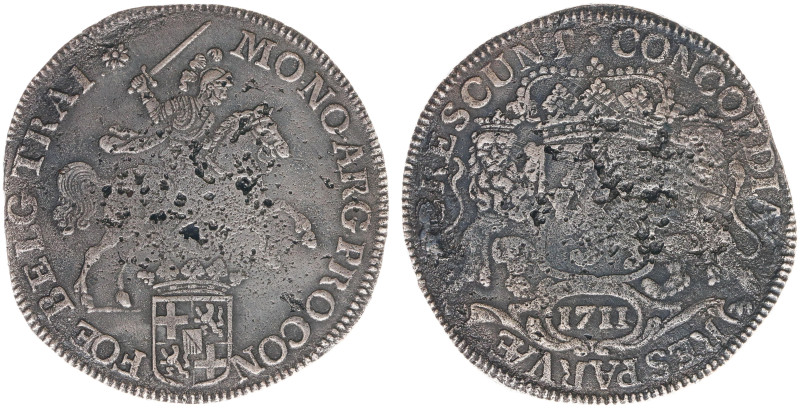 Utrecht Provincie (1581-1795) - Zilveren Rijder 1711 mm. Rose (Delm. 1031 / CNM ...