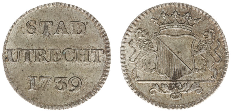 Utrecht Provincie (1581-1795) - Utrecht Stad - Duit 1739 struck in silver, reede...