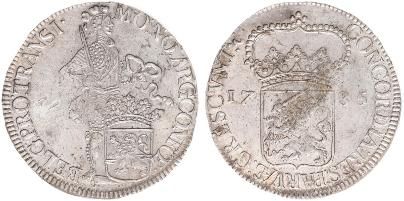 Overijssel Provincie (1581-1795) - Zilveren Dukaat 1735 mm. Crane (CNM 2.38.74 /...