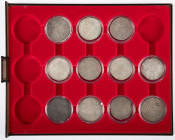 Dutch Provincial in boxes - Cassette provincial silver coinage Utrecht among which Leeuwendaalders (7), Zilveren Rijders (3) and Rijksdaalder (1) - To...