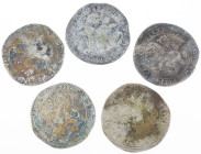 Dutch Provincial in boxes - Small box with Liondaalders from Overijssel (1), West-Friesland (2) and Gelderland (2) - Total 5 pcs. in F/VF