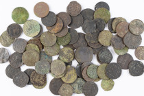 Dutch Provincial in boxes - Small box Dutch provincial copper coinage: Duiten and Oorden among which Stevensweert, Reckheim, Friesland, etc. - Total a...