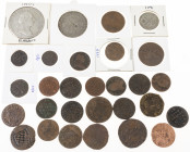 Dutch Provincial in boxes - Small box copper and silver coinage Spanish/Austrian Netherlands among which Korte, Duiten, (14) Liards, Thaler, etc. - To...