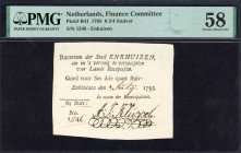 Banknotes Netherlands - Assignaten - Enkhuizen, Stedelijk recepis van 6¾ stuivers 1795 - printed in black (Pick B41, Kolsky 85, PL390.2b) – handwritte...