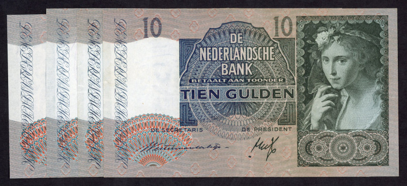 Banknotes Netherlands - 10 Gulden 1940 II Meisje met druiven (Mev. 42-1+2 / AV 3...