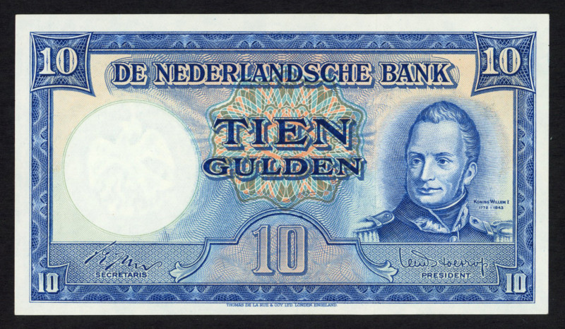 Banknotes Netherlands - 10 Gulden 1949 Willem I Molen (Mev. 47-1 / AV 35A.1a / P...