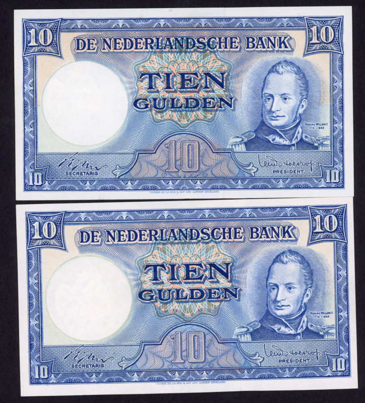 Banknotes Netherlands - 10 Gulden 1949 Willem I Molen (Mev. 47-1 / AV 35A.1a / P...