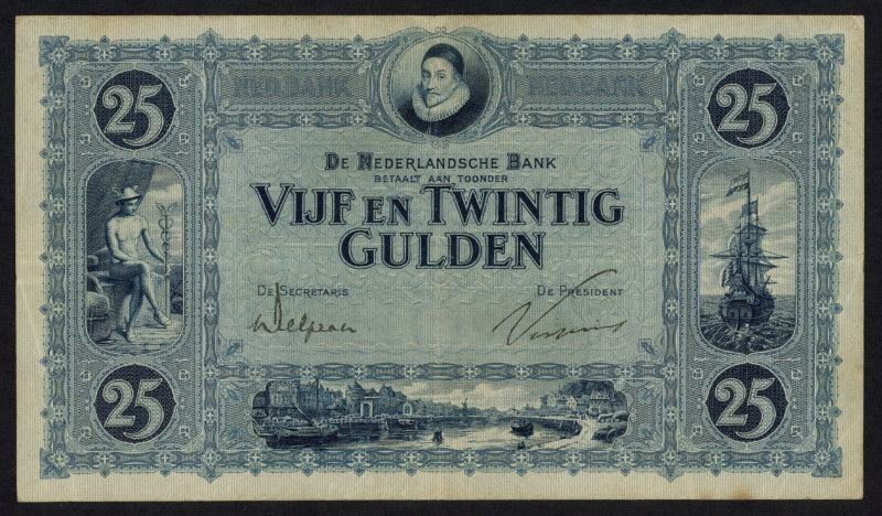 Banknotes Netherlands - 25 Gulden 1927 Willem van Oranje (Mev. 74-1 / AV 47A.1 /...