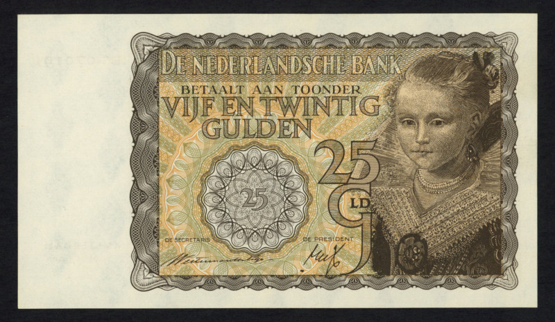 Banknotes Netherlands - 25 Gulden 1940 Prinsesje I (Mev. 77-1 / AV 49.1 / PL62a ...