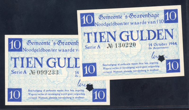 Banknotes Netherlands - Noodgeld - ’s-Gravenhage - Emergency money WW II WO - 10...