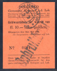 Banknotes Netherlands - Noodgeld - Krimpen a/d Lek - Emergency money WW II - 10 Gulden 14.5.1940, Serialno. 104 (V. 20.1-2 / PL636.3) with municipalit...