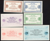 Banknotes Netherlands - Scheepsgeld - Kon. Rotterdamsche Lloyd NV - Serie scheepsbiljetten M.S. 'Willem Ruys' december 1957 Bali-cruise: 5, 10 & 25 Ce...